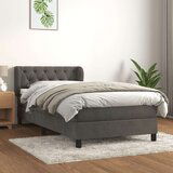 Box spring krevet s madracem tamnosivi 80 x 200 cm baršunasti | shoptok.hr