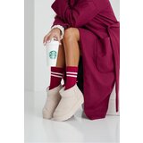 Milena Womens socks braid with stripes burgundy Milena Womens socks braid with stripes burgundy Slike