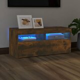 vidaXL TV ormarić s LED svjetlima boja dimljenog hrasta 90x35x40 cm Cijene
