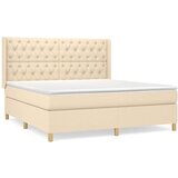  Krevet s oprugama i madracem krem 160x200 cm od tkanine | shoptok.hr