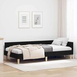 vidaXL Kotna postelja Drugo Črna 90 x 200 cm Tkanina in oblikovan les | Shoptok.si
