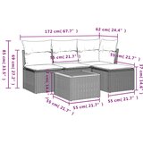 vidaXL 5-dijelna vrtna garnitura od poliratana s jastucima siva | shoptok.hr