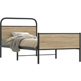 vidaXL Posteljni okvir brez vzmetnice 100x200 cm sonoma hrast inž. les Cene