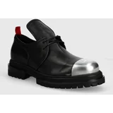 424 Kožne cipele Derby za muškarce, boja: crna, FF4SMQ50AP-PE001.999