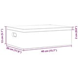 vidaXL Lesena škatla s pokrovom in ročaji črna 40x30x13 cm borovina | Shoptok.si