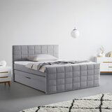 Mömax Postelja Boxspring Damon, Srebrna, 160x200 | Shoptok.si