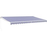 vidaXL Zložljiva tenda modra in bela 5x3 m blago in aluminij | Shoptok.si