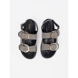 GOODIN Black and white checkered platform sandals | Shoptok.si