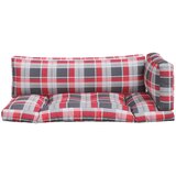 Jastuci od paleta 3 kom. Crvene karirane tkanine | shoptok.hr