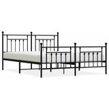  Metalni okvir kreveta uzglavlje i podnožje crni 183x213 cm | shoptok.hr
