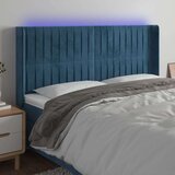  Uzglavlje tamnoplavo 203 x 16 x 118/128 cm od tkanine | shoptok.hr