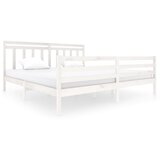 The Living Store Posteljni okvir bel iz trdnega lesa 200x200 cm - Posteljni Okvir, (21529170) | Shoptok.si