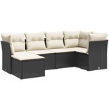 Maison Chic Seti vrtnega pohištva - Vrtna garnitura - Vrtni pohištvo set 6-delna z blazinami črna poli ratan, (21803959) | Shoptok.si