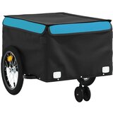 vidaXL Kolesarska prikolica črna in modra 45 kg železo | Shoptok.si