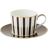 MAXWELL&WILLIAMS skodelica za čaj s podstavkom Regency 240ml, črna, porcelan