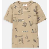 Coccodrillo Otroška bombažna kratka majica bež barva