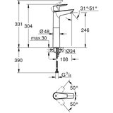 Grohe BAUEDGE BATERIJA ZA LAVABOO XL 23761001 | Eponuda.com