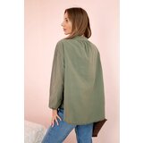 Kesi Włoski Cotton shirt blouse with hearts khaki | Eponuda.ba