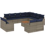  13-dijelni set vrtnih sofa od poliratana s jastucima sivi | shoptok.hr