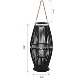 Viseći svijećnjak od bambusa crni 60 cm | shoptok.hr
