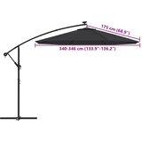  Zamjenska tkanina za konzolni suncobran 350 cm crna | shoptok.hr