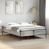 Furnova Posteljni okvir siva sonoma 140x190 cm inž. les in kovina, (21943189)