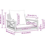  Klupa za ljuljanje s jastucima siva 63x62x40 cm od poliratana | shoptok.hr