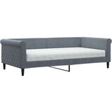  Dnevni krevet s madracem tamnosivi 100 x 200 cm baršunasti | shoptok.hr