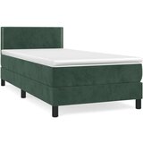 Box spring postelja z vzmetnico temno zelena 90x200 cm žamet, (20901007) | Shoptok.si