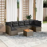 Maison Chic Seti vrtnega pohištva - Vrtna garnitura - Vrtni pohištvo set 8-delna z blazinami siv poli ratan, (21800175) | Shoptok.si