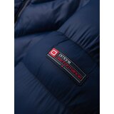 Ombre Men's long quilted jacket with large pockets - beige | shoptok.hr
