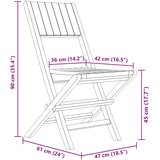  Sklopive vrtne stolice 8 kom 47x61x90 cm od masivne tikovine | shoptok.hr