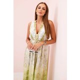 Kesi Włoski Women's viscose dress with embroidery olive Cijene