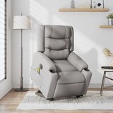 Maison Chic Električni masažni naslanjač - Relax naslanjač s funkcijo vstajanja siv blago, (22042525) | Shoptok.si