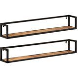 Maison Chic 2 kosi Stenske Police - Viseče police 110x17x17 cm trden mangov les in železo, (21793334) | Shoptok.si