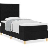 vidaXL Box Spring krevet s madracem Crni Jednokrevetni Tkanina | shoptok.hr