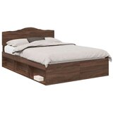  Konstrukcija postelje z vzglavjem Rjav hrast 140 x 200 cm, (5000102484) | Shoptok.si