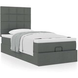 vidaXL Otomanski posteljni okvir z vzmetnico siv 90x190 cm blago | Shoptok.si