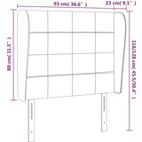  Uzglavlje s ušima crno 93x23x118/128 cm od tkanine | shoptok.hr