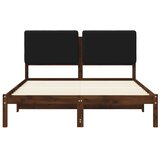  Krevetni okvir s tapiciranim uzglavljem Tamno smeđa i crna - tamno smeđa i crna 140 x 200 cm | shoptok.hr