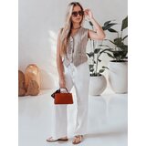DStreet Spodnie damskie casualowe wide leg BOHO DAY białe | Shoptok.si