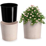 KADAX cvetlični lonec, cvetlični lonec, stojalo za rože, 25 cm, za dnevno sobo, bež + vložek, (5000346539) u