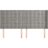  Vzglavje z ušesi svetlo sivo 183x16x118/128 cm žamet, (20792894) | Shoptok.si