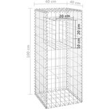 vidaXL gabionska stupna košara 40 x 40 x 100 cm željezna | shoptok.hr