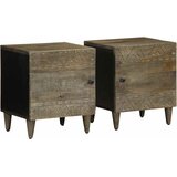  Noćni ormarići 2 kom svijetlo sivi 40x33x46 cm Puno drvo Mango | Eponuda.ba