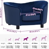 SOFA za pse plava 69 x 49 x 40 cm od pliša i umjetne kože - Plava | shoptok.hr