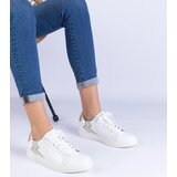 Gemre White women's sneakers with embossing and glitter Laneta | Shoptok.si