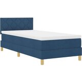  LED Box Spring Krevet s madracem Plava 90 x 200 cm tkanina - Plava 90 x 200 cm Dizajn dijamantskih blokova | shoptok.hr