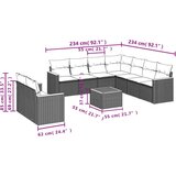  10-dijelni set vrtnih sofa s jastucima crni od poliratana | shoptok.hr