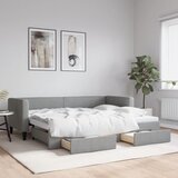  Dnevni krevet na razvlačenje svjetlosivi 80 x 200 cm od tkanine | shoptok.hr